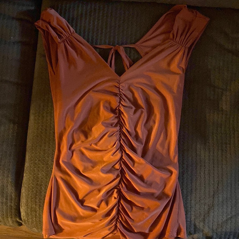 Orange open back tank top